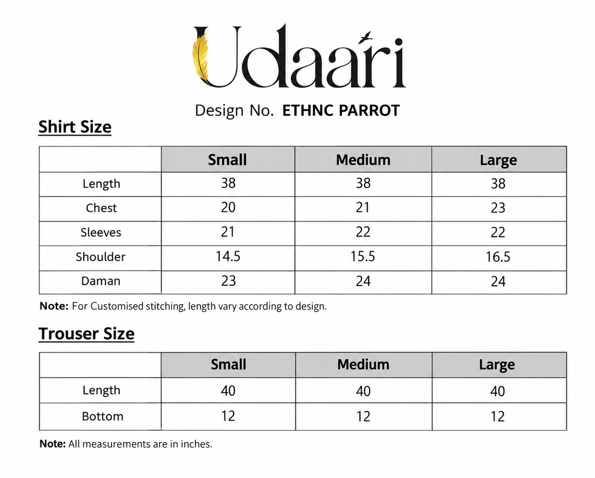 ETHNC KURTA WITH FARSHI SHALWAR 2Pc E-123