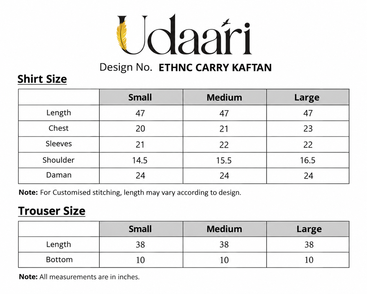 ETHNC KAFTAN 3PC DEEP NAVY