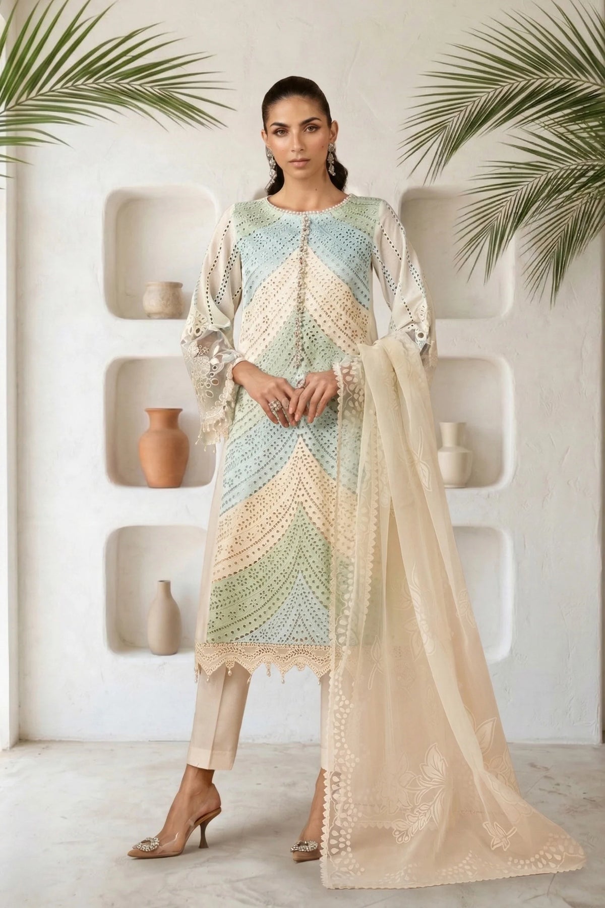 MARIA.B 3 Piece Embroidered Lawn Suit